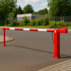 Compact Boom Barrier with Gas Damper & Swing Strut – Manual Access Control for Car Parks & Industrial Entrances (3–6m Span)