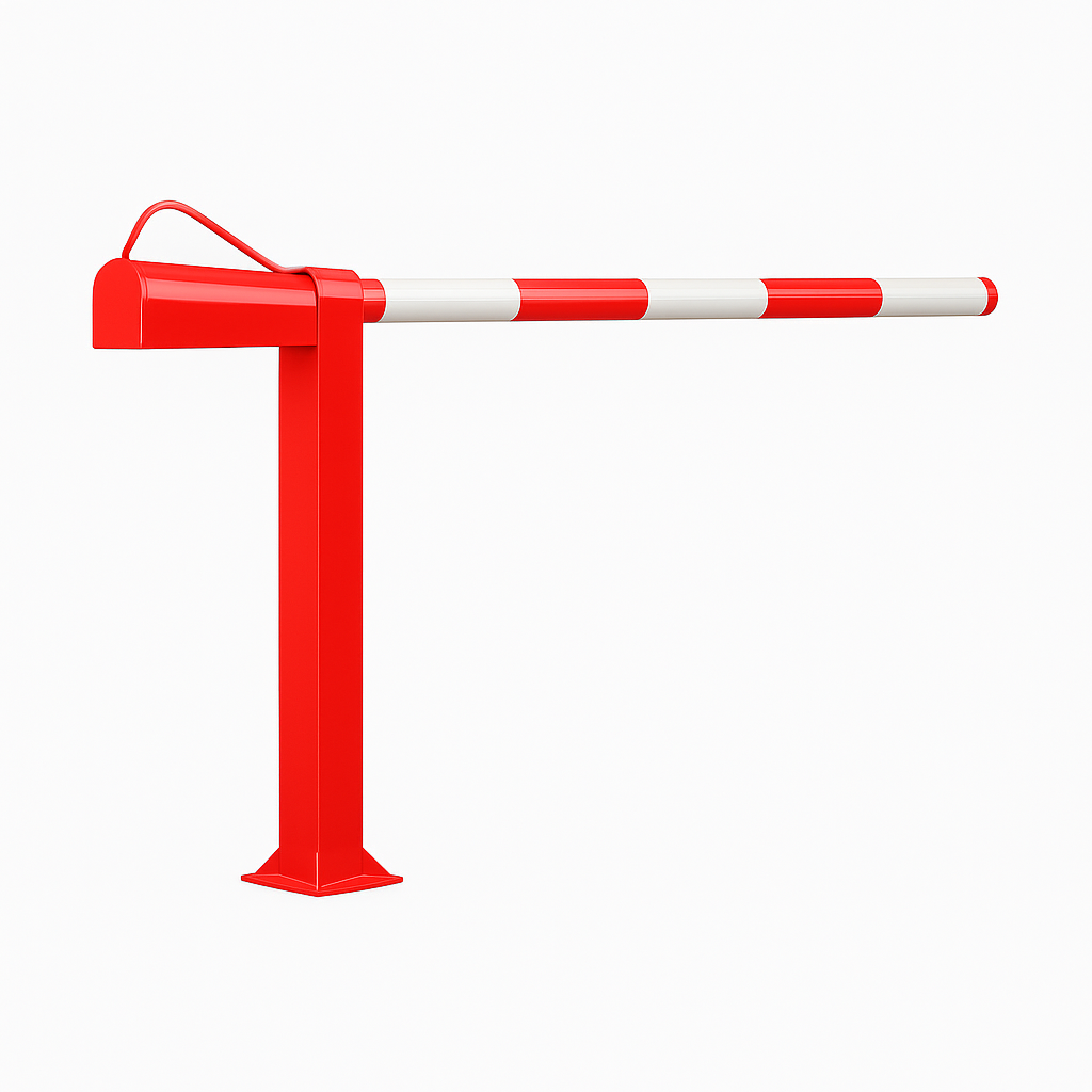 Compact Boom Barrier with Gas Damper & Swing Strut – Manual Access Control for Car Parks & Industrial Entrances (3–6m Span)