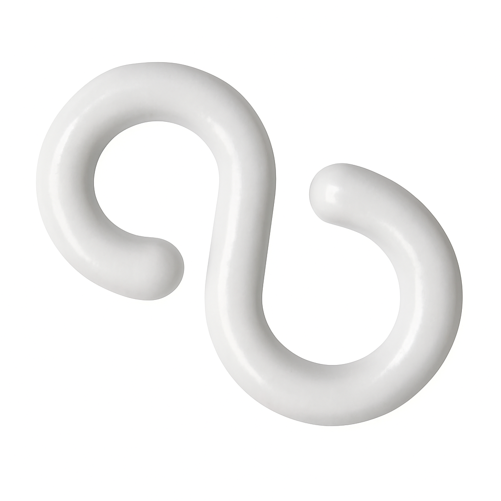 Barrier Chain Links & S-Hooks – Heavy-Duty Plastic Connectors (Pack of 10)