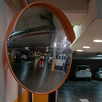 External Convex Safety Mirror with Hood – Ideal for Car Parks & Loading Bays