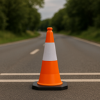 50 cm Flexible PVC Road Cone – Impact-Resistant, High-Visibility, Recyclable with Reflective Sheeting
