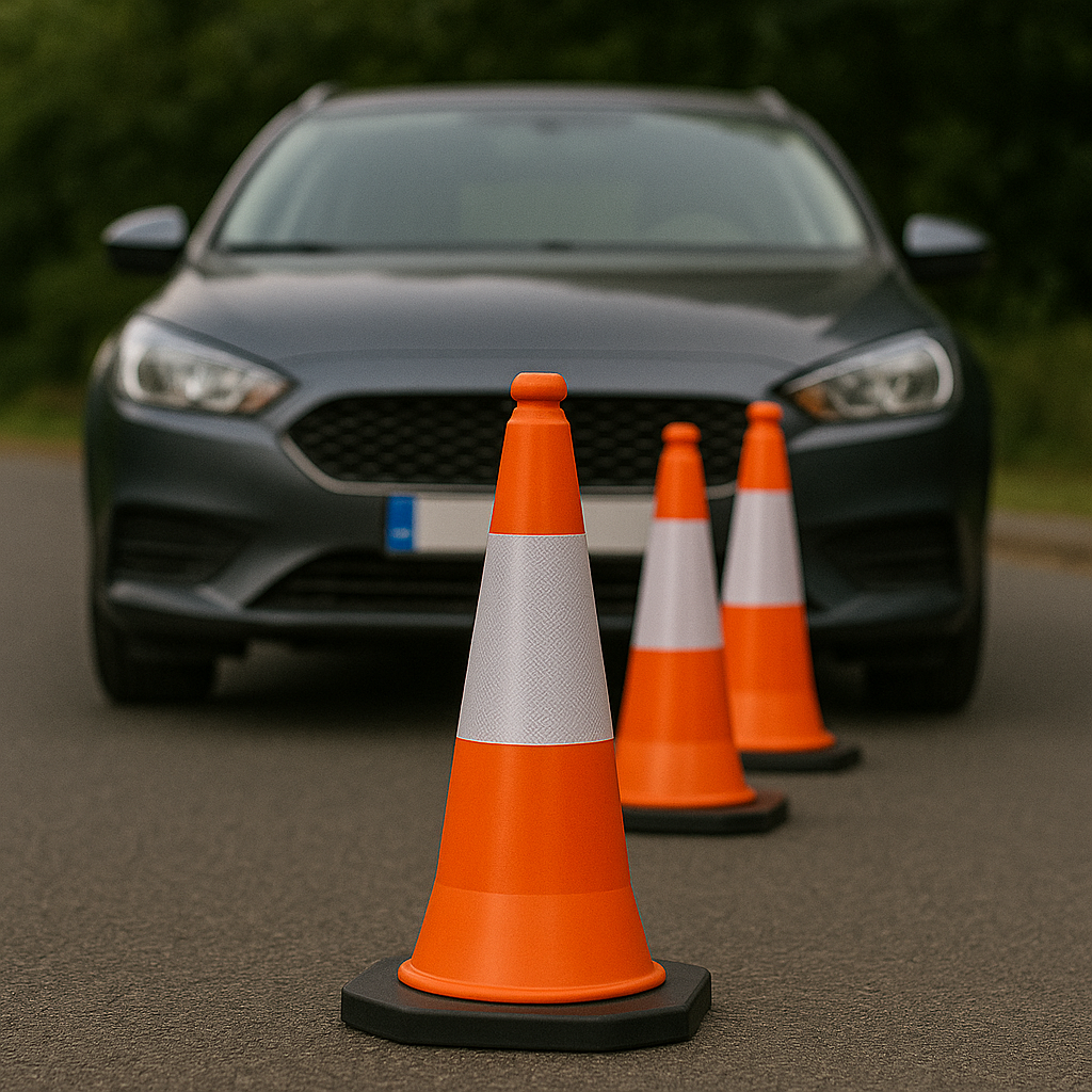 50 cm Flexible PVC Road Safety Cone – Virtually Unbreakable, High-Visibility & Recyclable