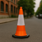 50 cm Flexible PVC Road Safety Cone – Virtually Unbreakable, High-Visibility & Recyclable