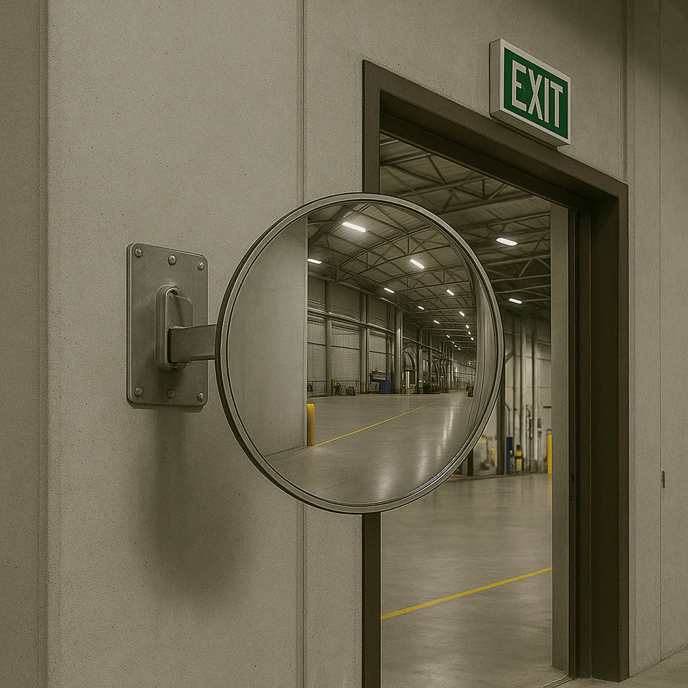 Heavy-Duty Vertical Half-Dome Safety Mirror – 180° Industrial & Warehouse Visibility (Wall-Mounted, 16kg)