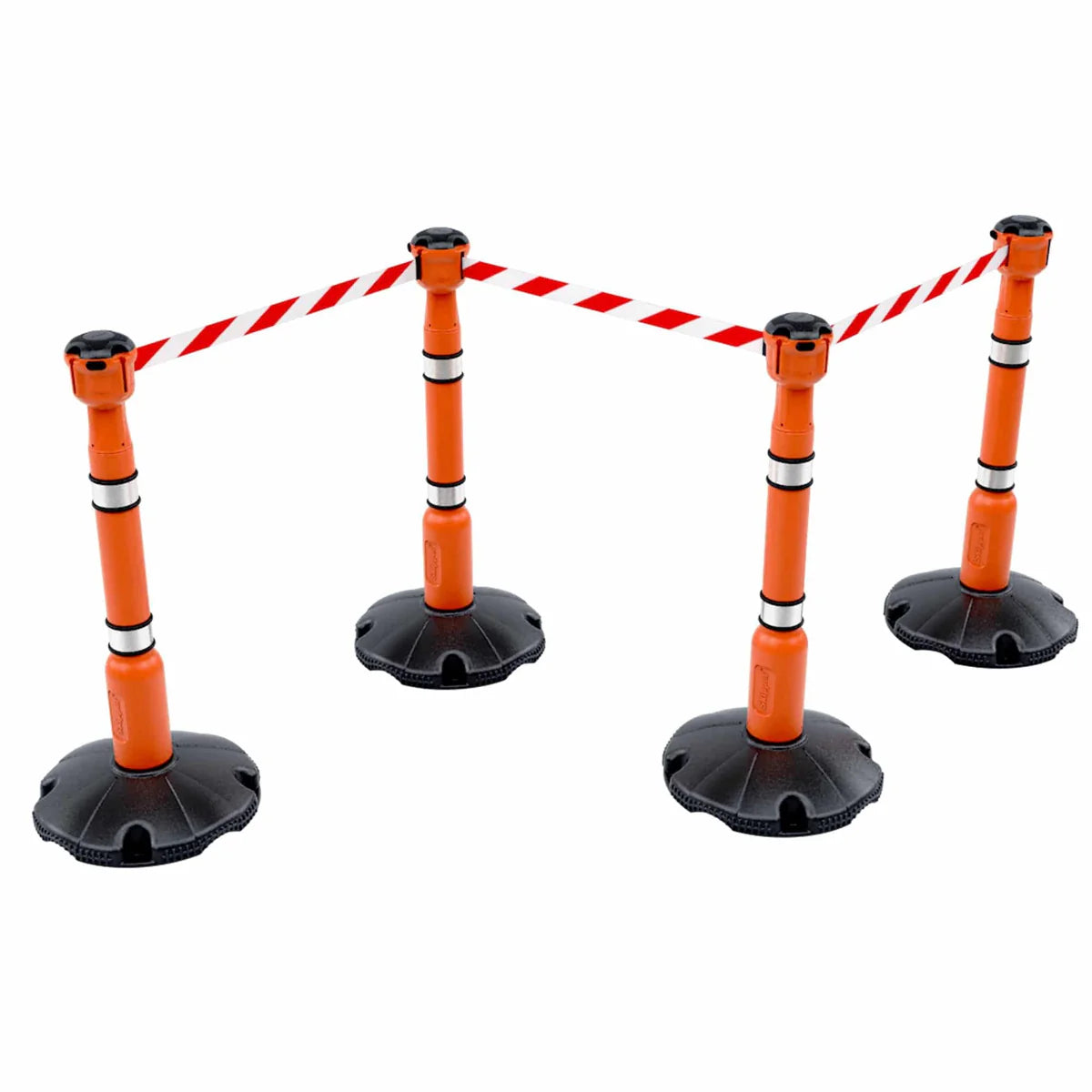 27m Retractable Safety Barrier Kit (KIT01) – Heavy-Duty Post & Base System with High-Visibility Tape