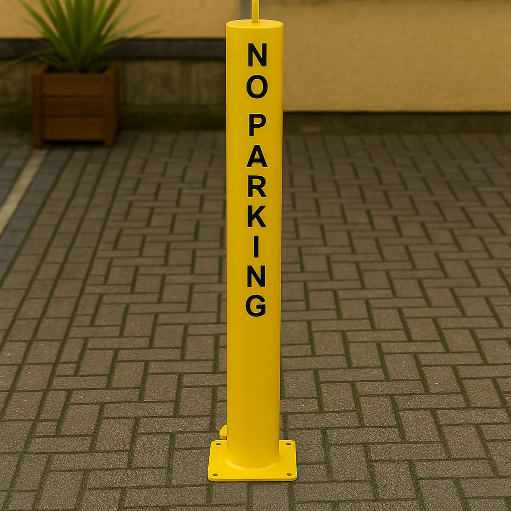 Heavy-Duty Lockable Fold-Down Post with Chain – Perfect for Driveways & Car Parks