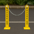 Heavy-Duty Lockable Fold-Down Post with Chain – Perfect for Driveways & Car Parks