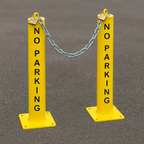 Heavy-Duty Lockable Fold-Down Post with Chain – Perfect for Driveways & Car Parks