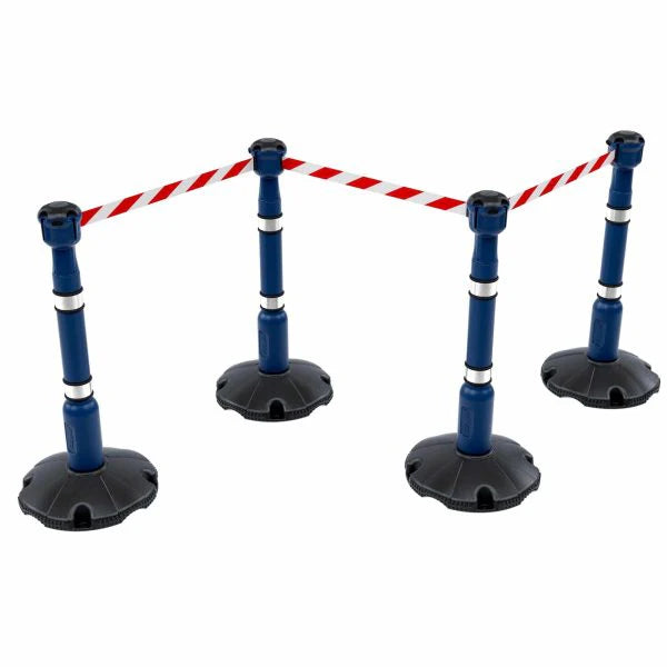 27m Retractable Safety Barrier Kit (KIT01) – Heavy-Duty Post & Base System with High-Visibility Tape