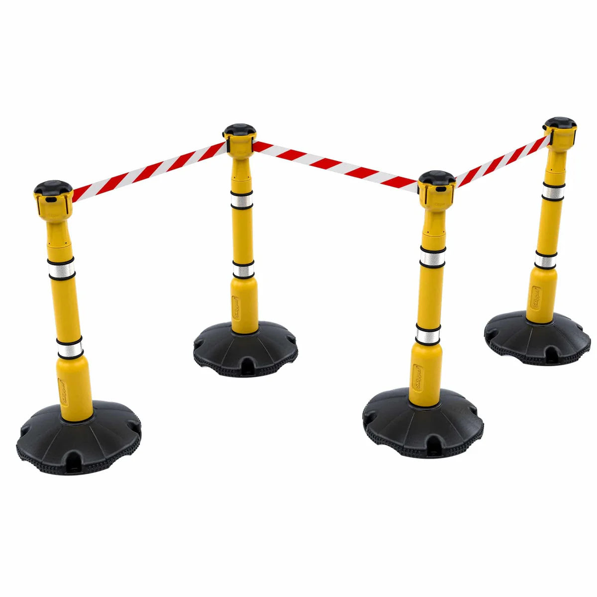 27m Retractable Safety Barrier Kit (KIT01) – Heavy-Duty Post & Base System with High-Visibility Tape