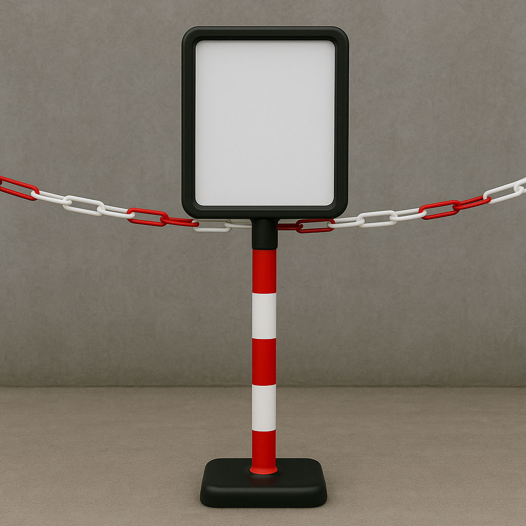 Plastic Post with A4 Sign Holder – Freestanding Safety & Information Display