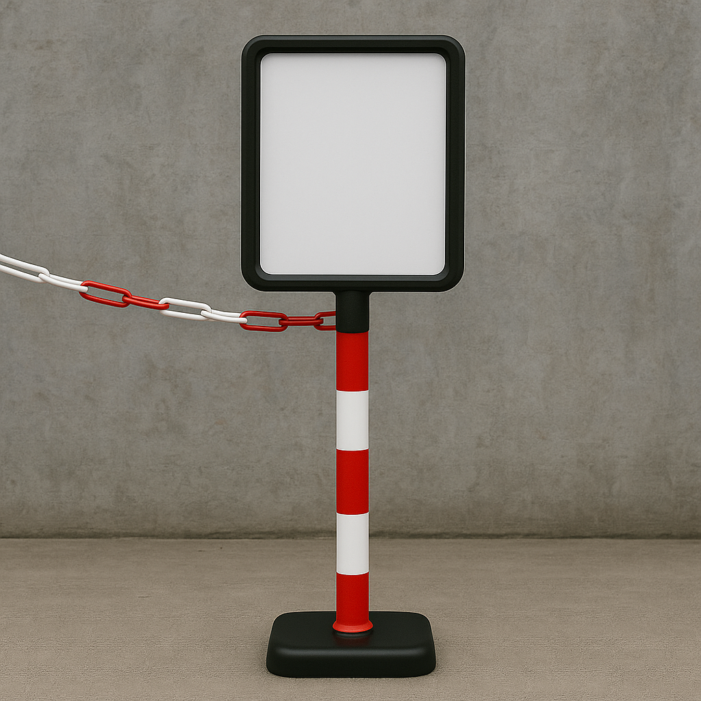 Plastic Post with A4 Sign Holder – Freestanding Safety & Information Display