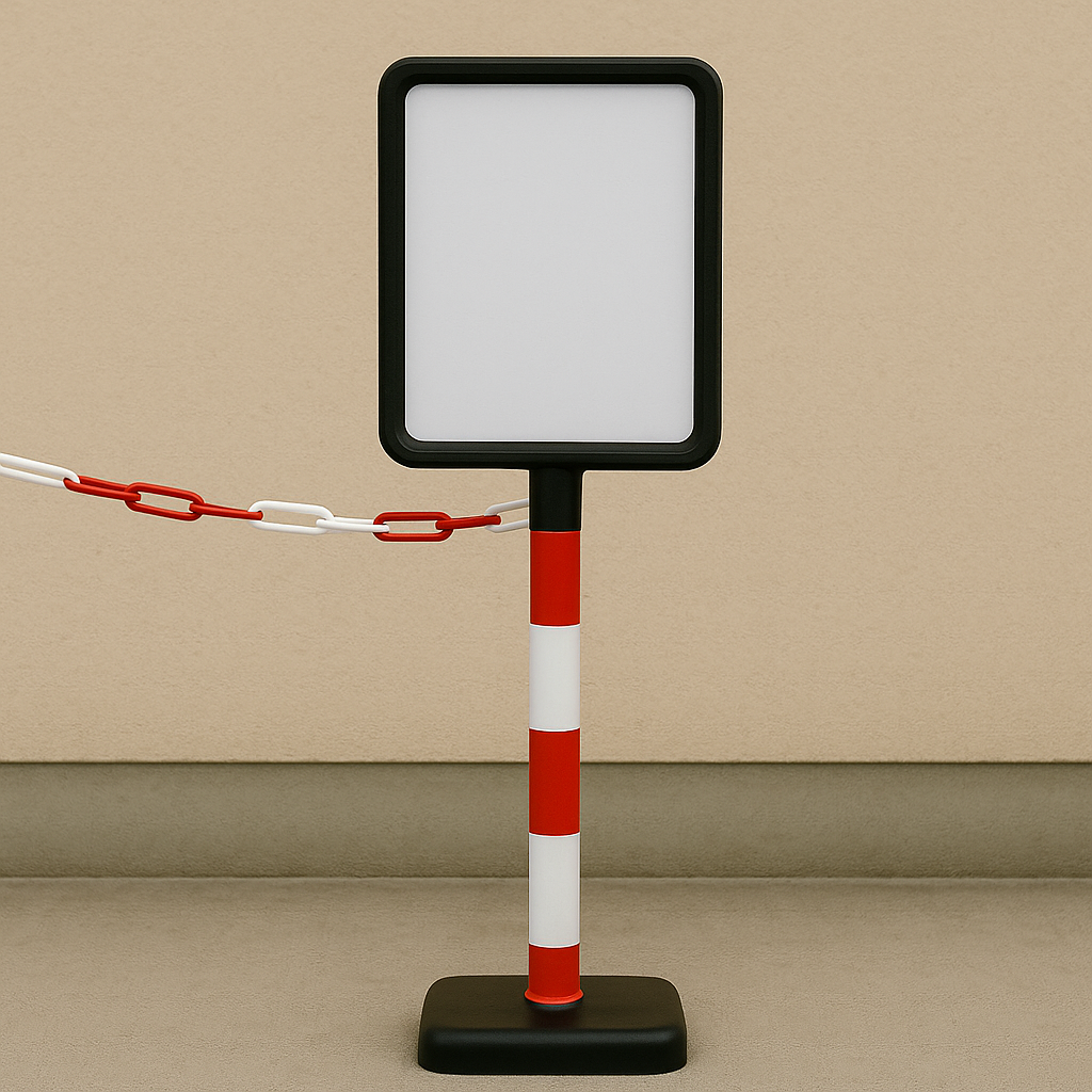 Plastic Post with A4 Sign Holder – Freestanding Safety & Information Display