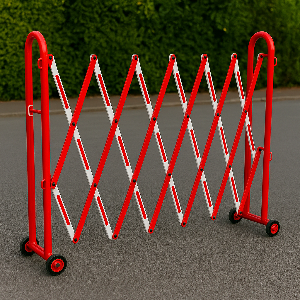 Wardiron InstaGate IG4 – 4 ft Collapsible Safety Barrier • High-Visibility Red/White • Lightweight & Expandable