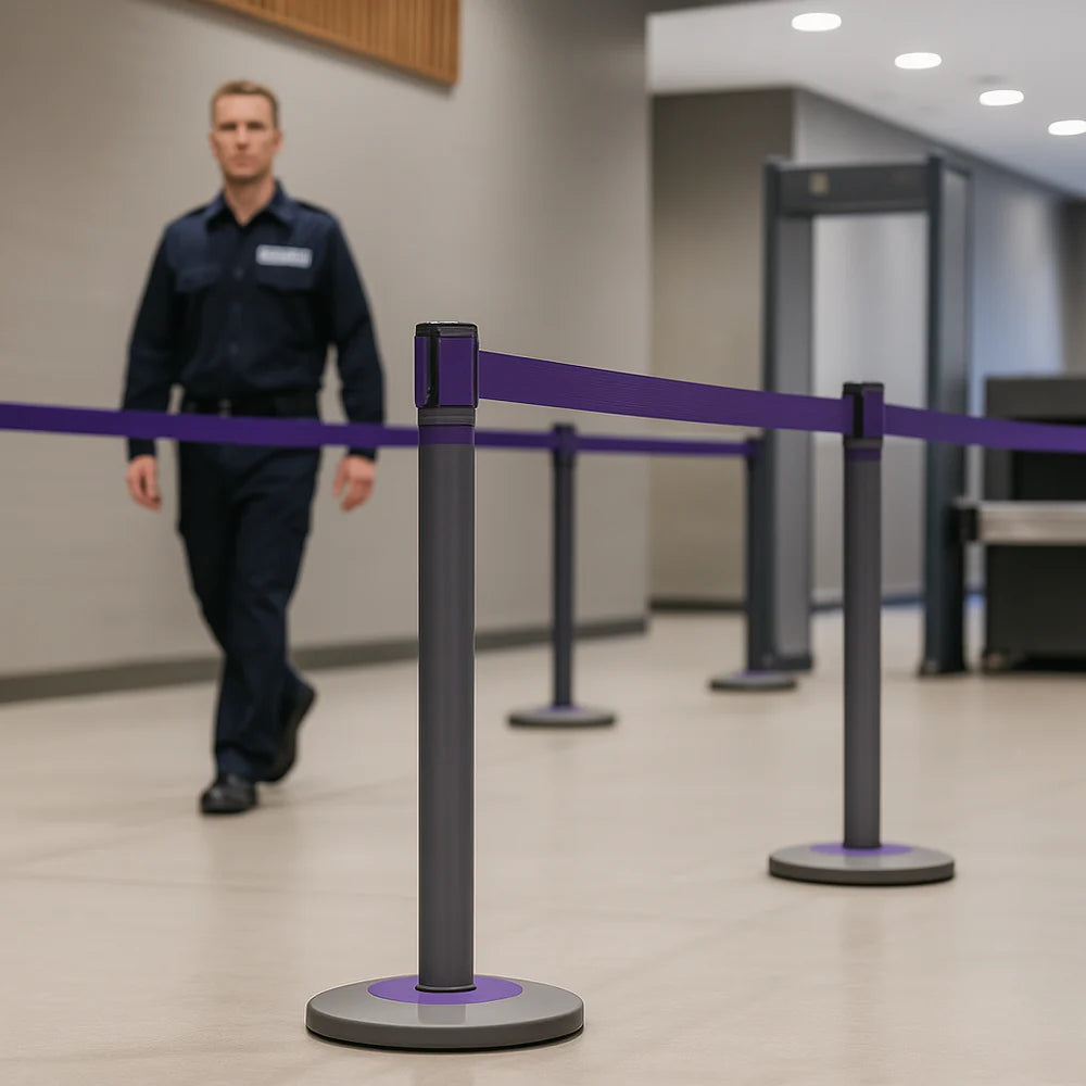 SafeLine 9m Retractable Belt Barrier – Premium Queue & Safety Control System for Events, Retail & Security