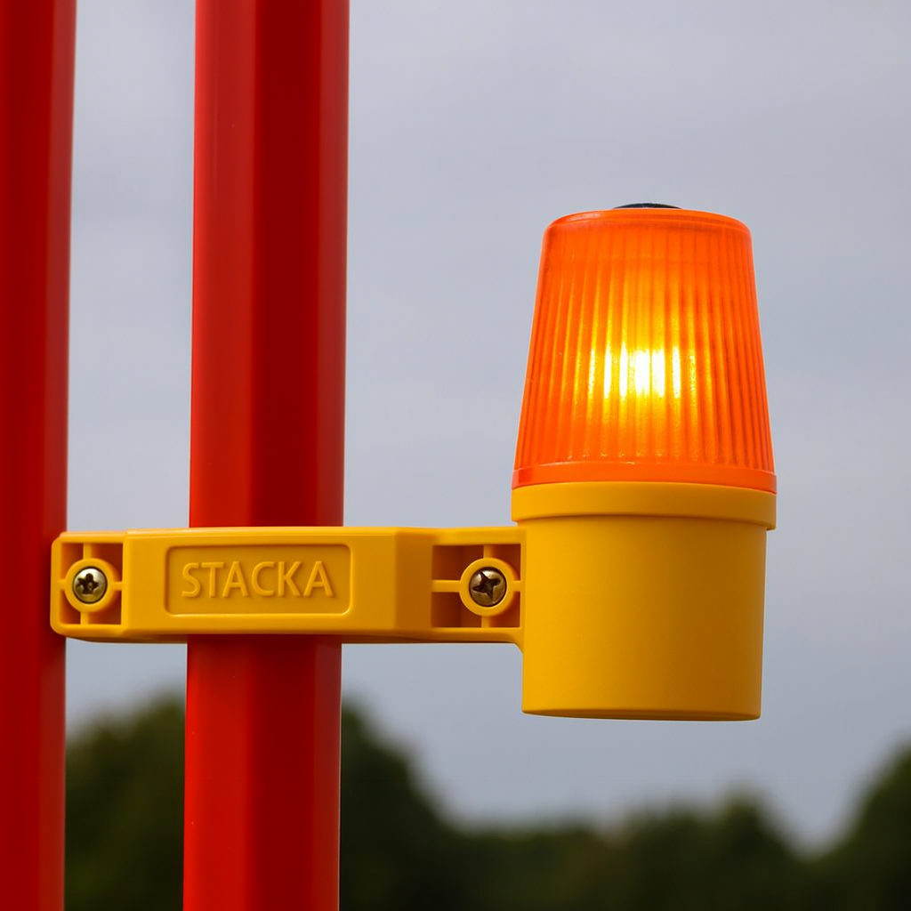 High-Visibility Red LED Traffic Warning Light – Photocell Sensor & Flashing Mode | Cone Mountable
