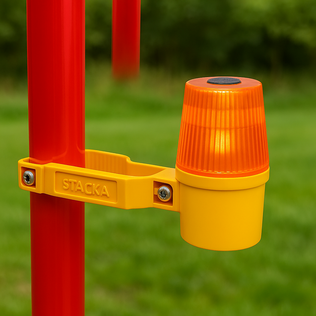 High-Visibility Red LED Traffic Warning Light – Photocell Sensor & Flashing Mode | Cone Mountable