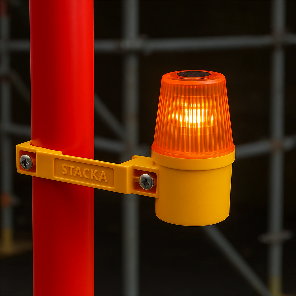 High-Visibility Red LED Traffic Warning Light – Photocell Sensor & Flashing Mode | Cone Mountable