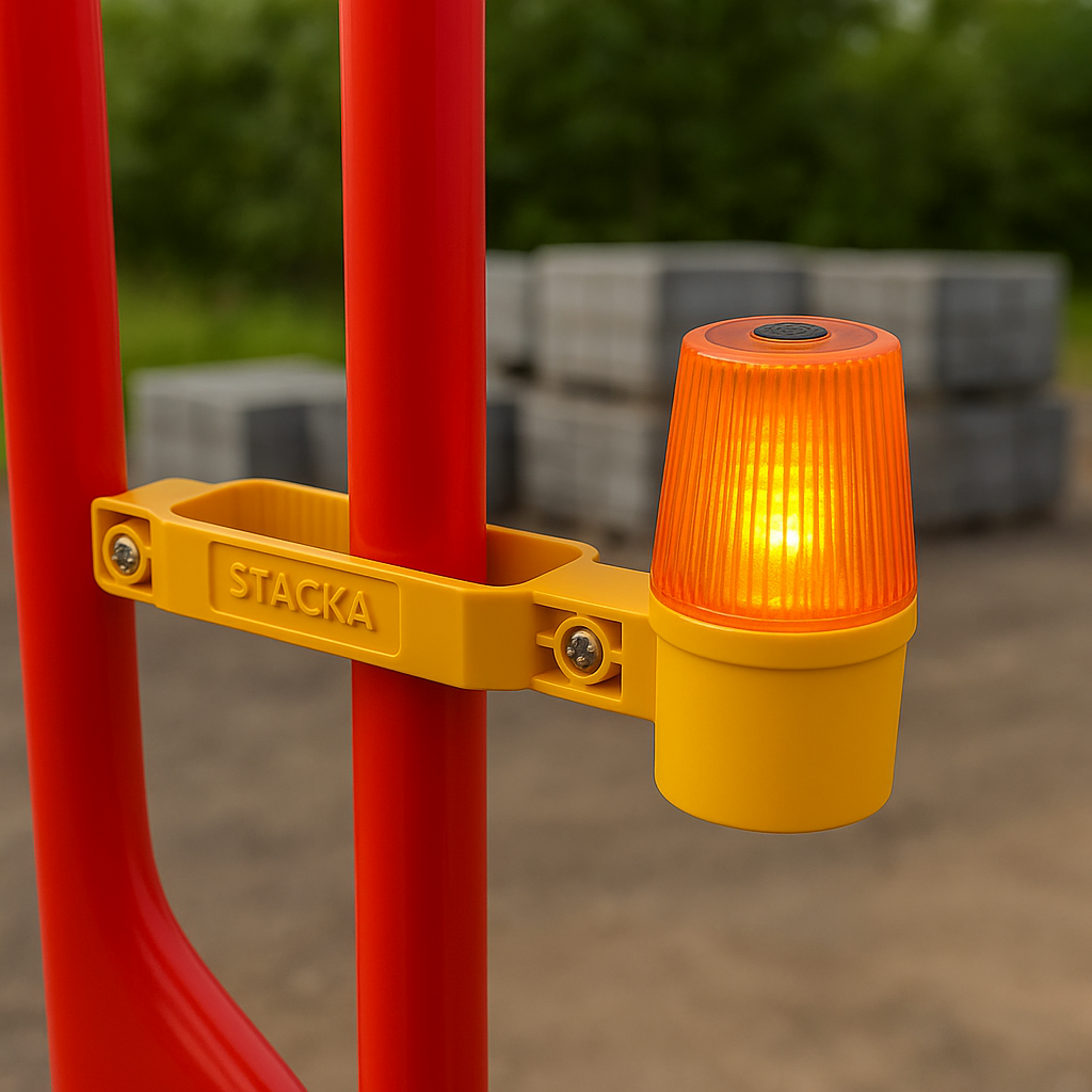Heavy-Duty Vertical Mount LED Site Safety Lamp – Amber Lens | Flashing or Steady Mode | Impact-Resistant | IP54 Weatherproof