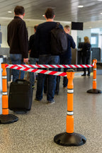 Retractable Barrier Post & Base System – Heavy-Duty 9m Tape for Crowd Control, Events, Construction & Public Safety