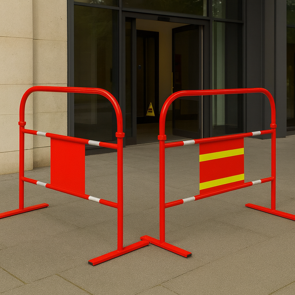 Steel Site Safety Barrier – Economical, Reflective & Quick to Deploy