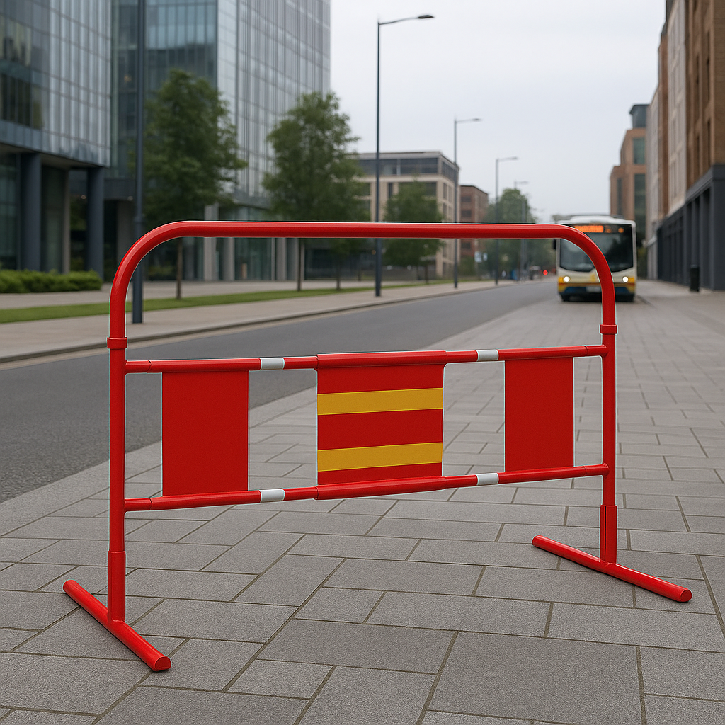 Steel Site Safety Barrier – Economical, Reflective & Quick to Deploy