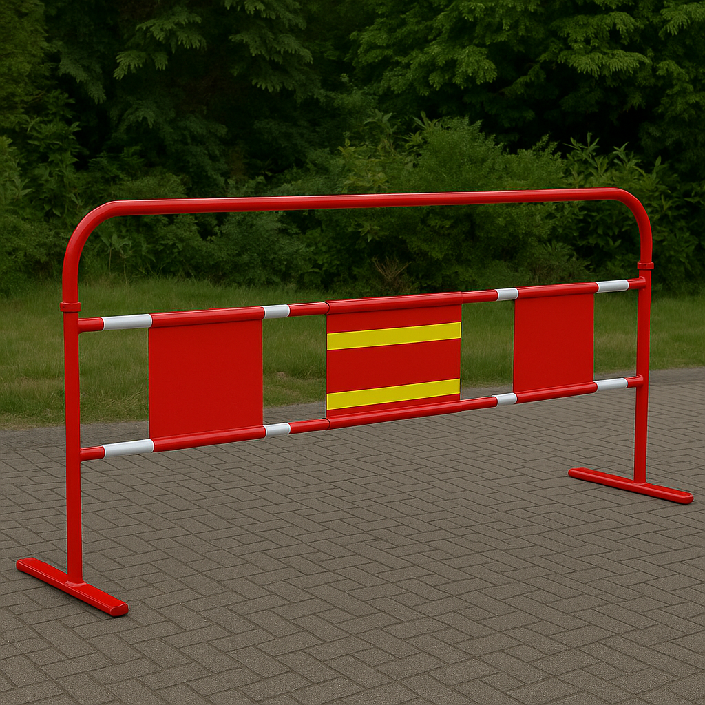 Steel Site Safety Barrier – Economical, Reflective & Quick to Deploy