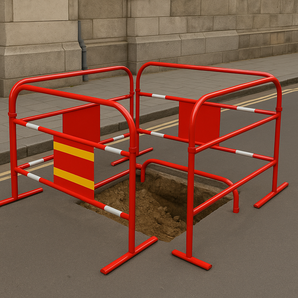 Steel Site Safety Barrier – Economical, Reflective & Quick to Deploy