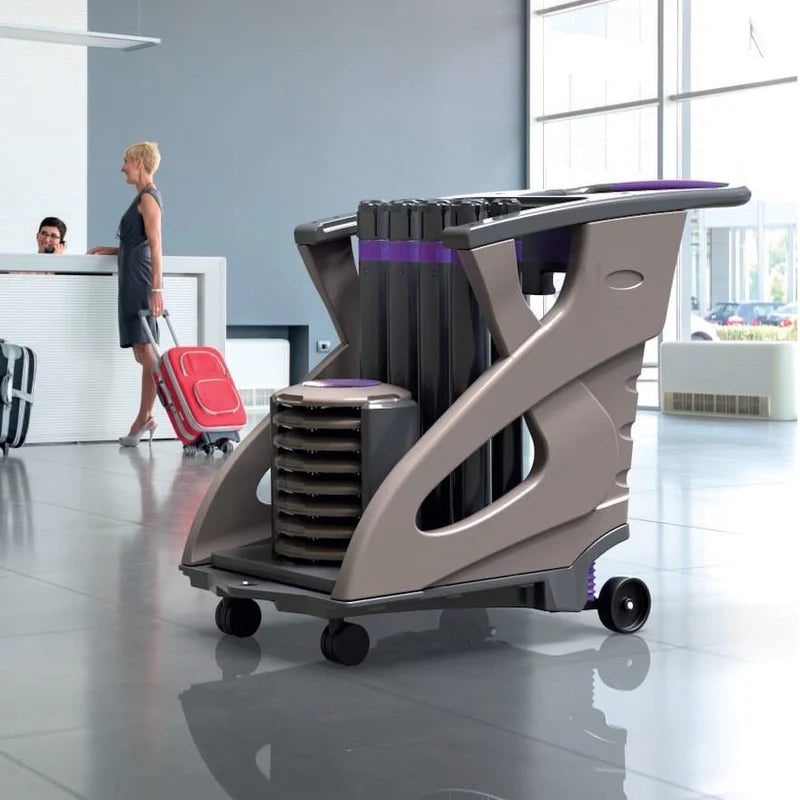 BarrierPlus Q Purple Unicart – Fully Equipped Multi-Purpose Trolley (Includes 8 Posts & 8 Bases)