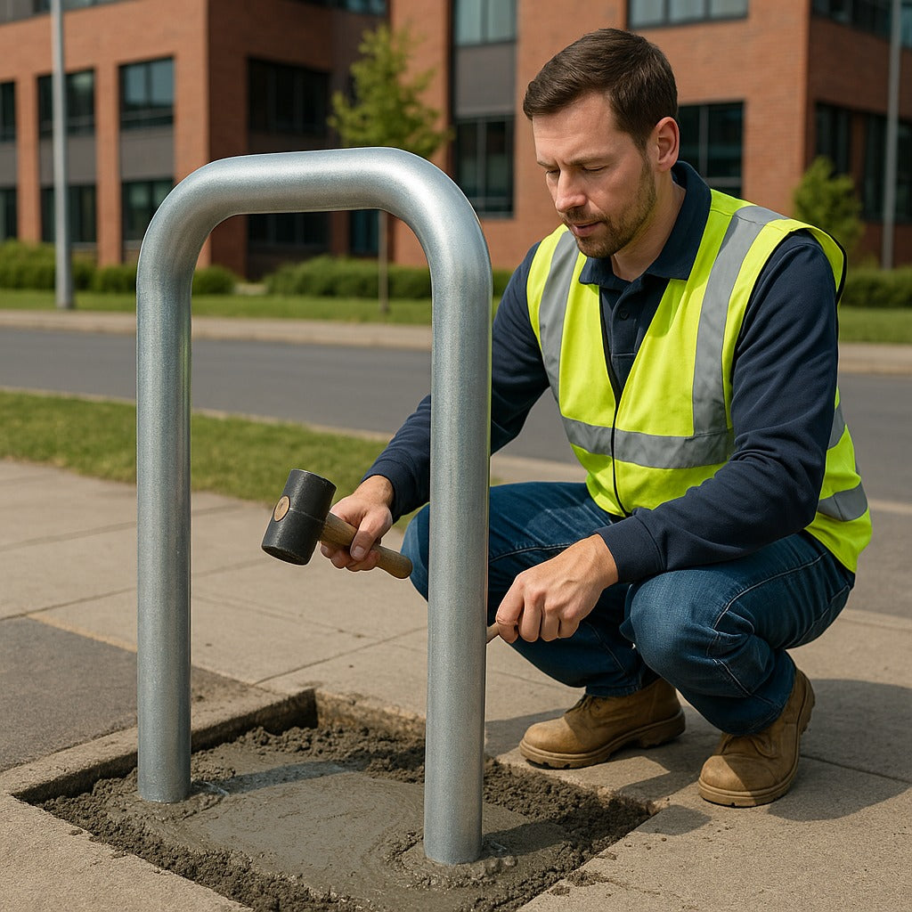 Heavy-Duty 60mm Hooped Perimeter Barrier – Galvanised Steel Security Bollard UK
