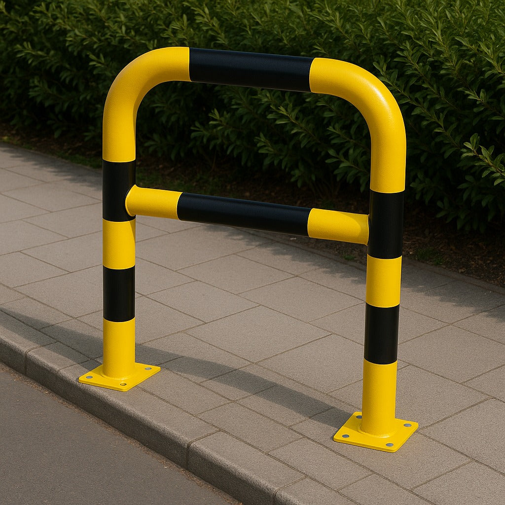 101mm Heavy-Duty Hoop Safety Barrier – Black & Yellow Industrial Guard for Warehouse, Traffic & Equipment Protection