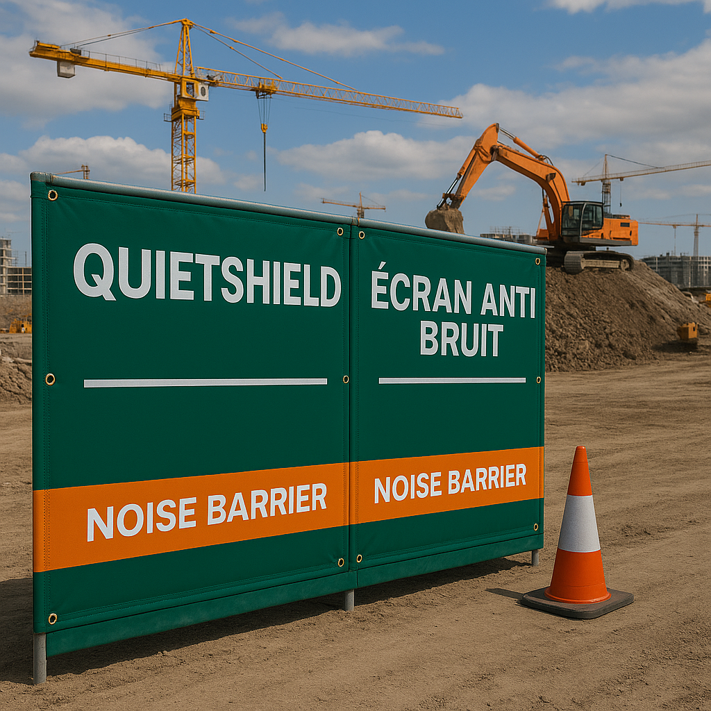QuietShield Acoustic Barrier Panel – 1.2m × 2m | 43dB Noise Reduction | Fire, Water & UV Resistant | Lightweight & Reusable