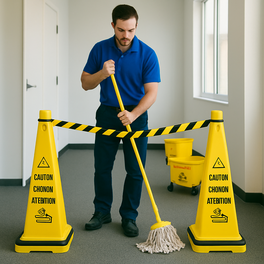 Rubbermaid Portable Barricade “Caution” Safety Cone System – Compact, Modular Traffic & Hazard Control (101 cm × 32 cm × 32 cm)