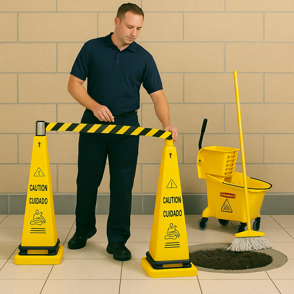Rubbermaid Portable Barricade “Caution” Safety Cone System – Compact, Modular Traffic & Hazard Control (101 cm × 32 cm × 32 cm)