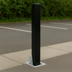 Heavy-Duty Black Removable Security Post with 2 Ground Bases