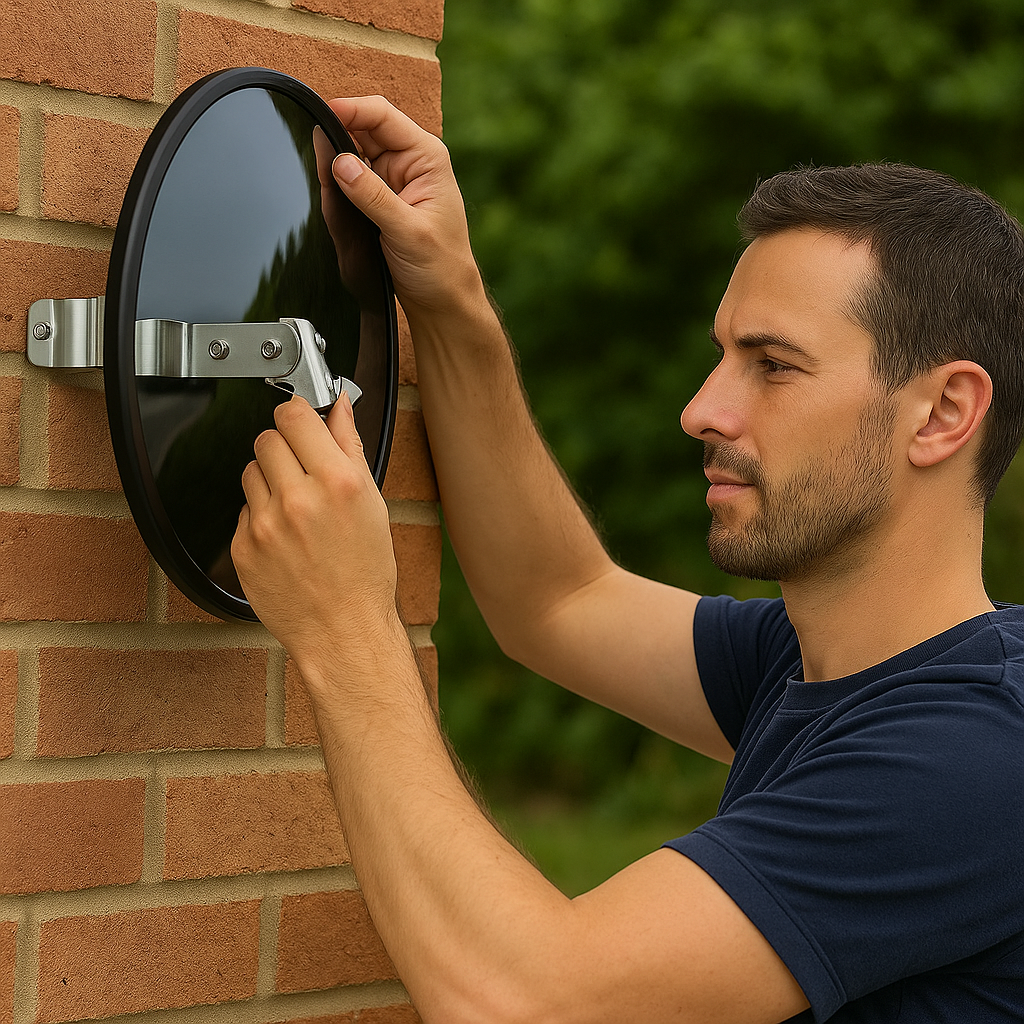 Weatherproof Indoor & Outdoor Convex Traffic Mirror with Adjustable Holder – Enhanced Safety & Visibility