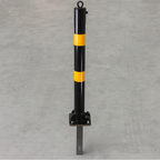 Black & Yellow Fold Down Parking Post with Ground Spigot