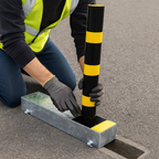 Fold Away (Coffin) Parking Post – Black & Yellow