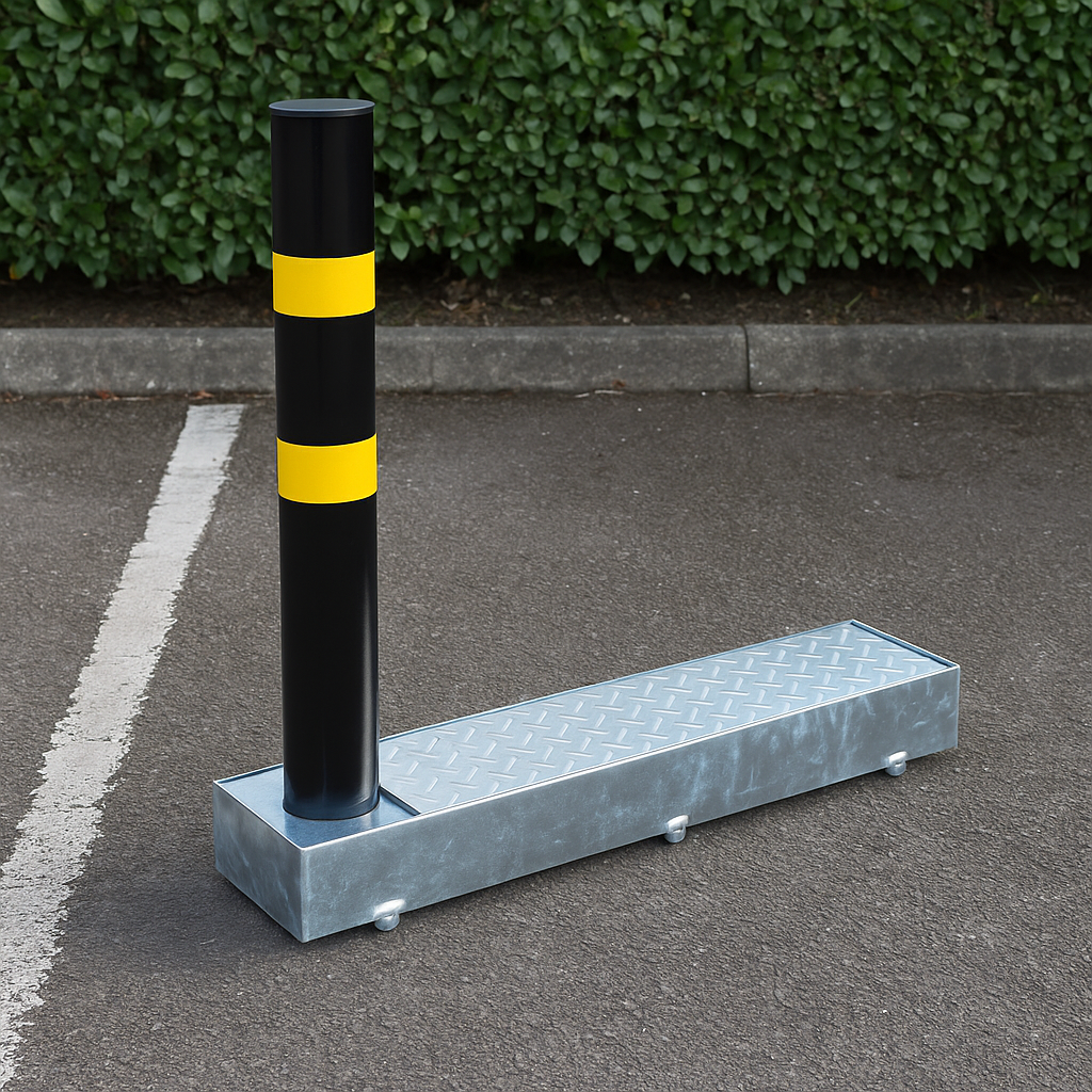 Fold Away (Coffin) Parking Post – Black & Yellow