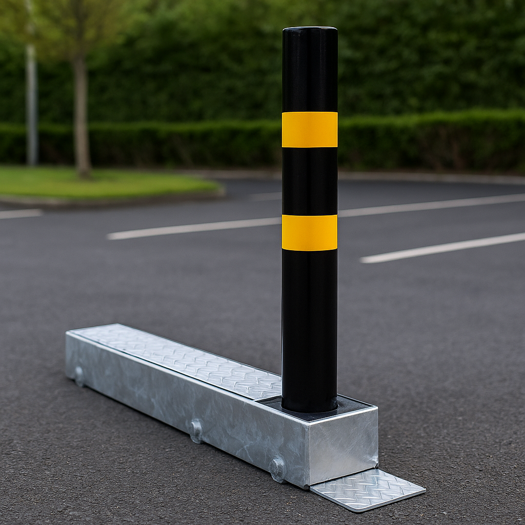 Fold Away (Coffin) Parking Post – Black & Yellow