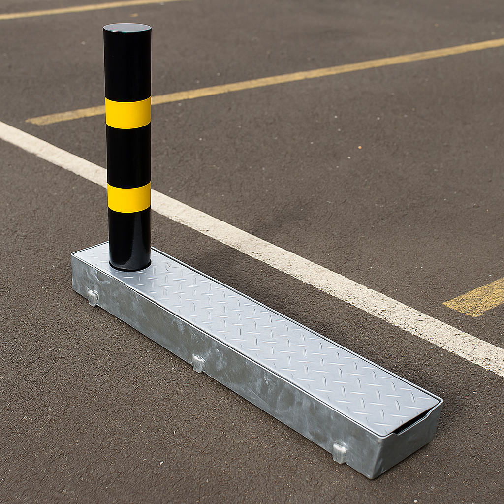 Fold Away (Coffin) Parking Post – Black & Yellow