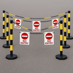 High-Visibility Yellow & Black Chain Post – Fillable Round Base (870 mm)