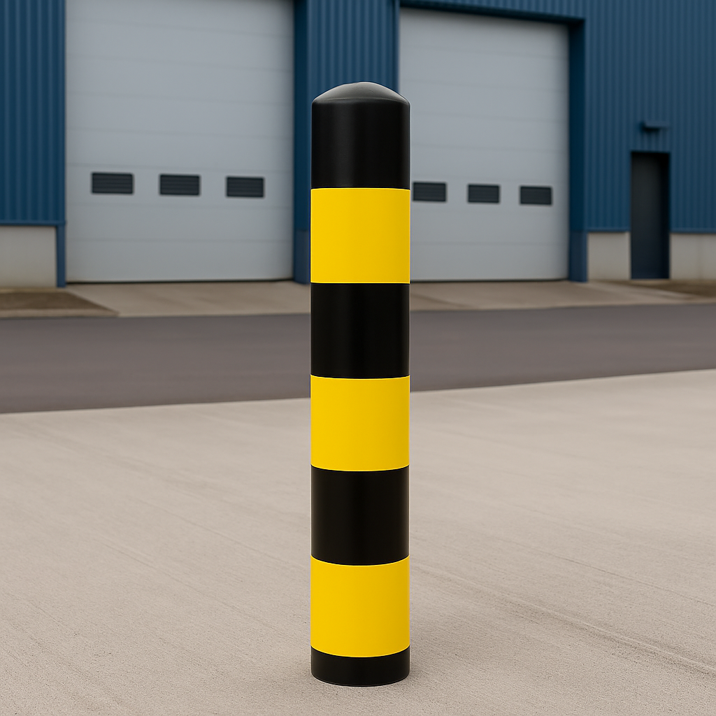 1500mm High-Visibility Safety Bollard – Black & Yellow Impact Protection Post (114mm–219mm Diameter)
