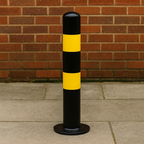 1500mm High-Visibility Safety Bollard – Black & Yellow Impact Protection Post (114mm–219mm Diameter)