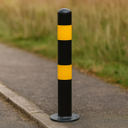 1500mm High-Visibility Safety Bollard – Black & Yellow Impact Protection Post (114mm–219mm Diameter)