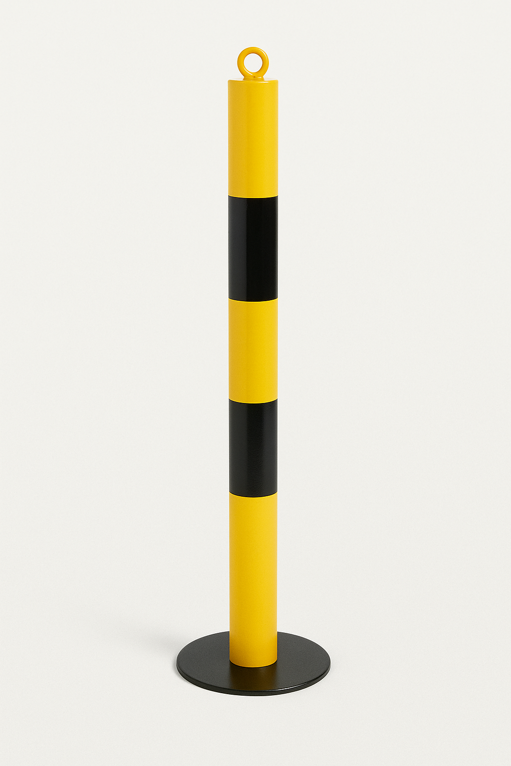 2 × 76mm Fold-Down Yellow Parking Posts with Plastic Chain Kit – Complete Parking Barrier Solution