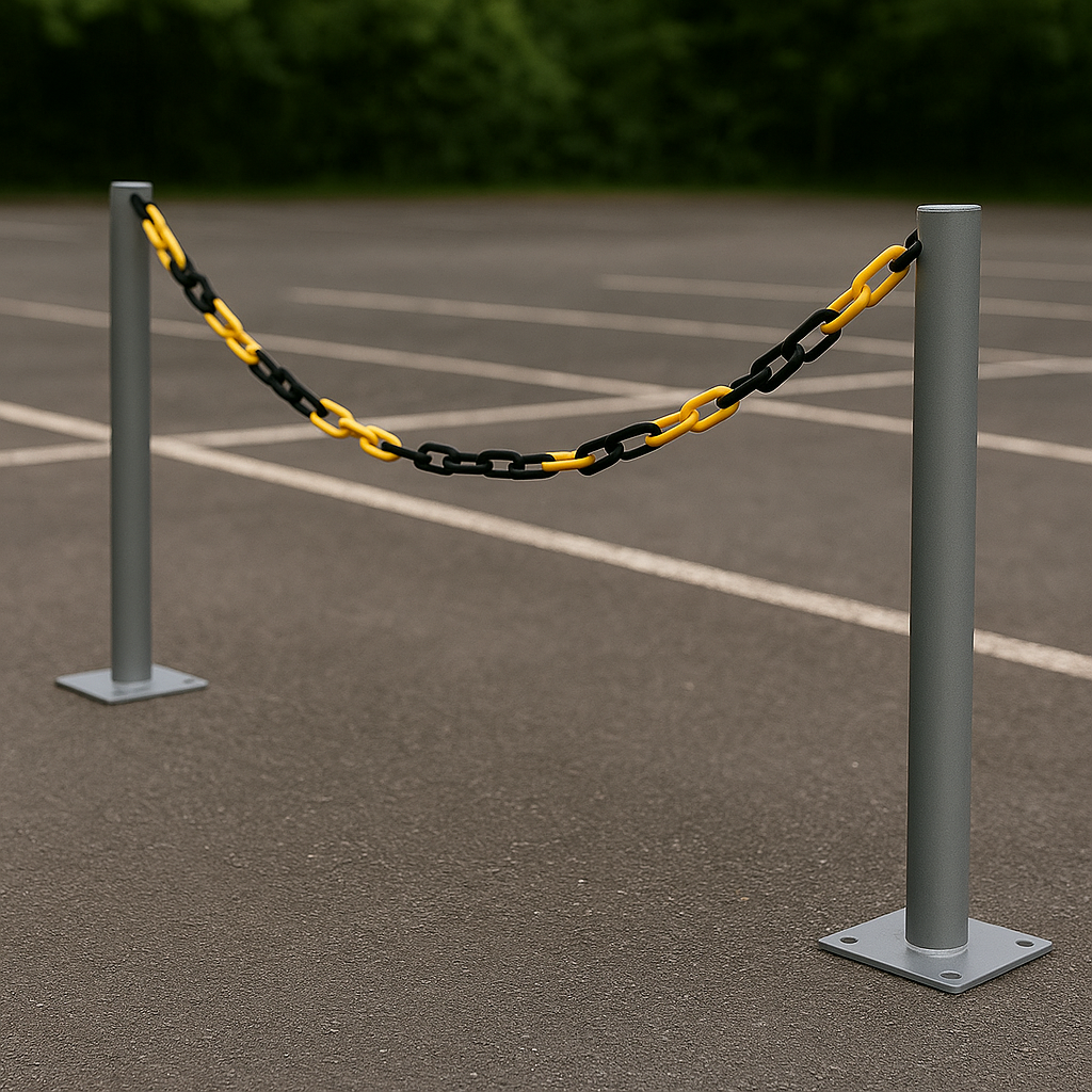Yellow & Black Plastic Chain Link – Sold by the Metre