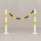 Yellow & Black Plastic Chain Link – Sold by the Metre