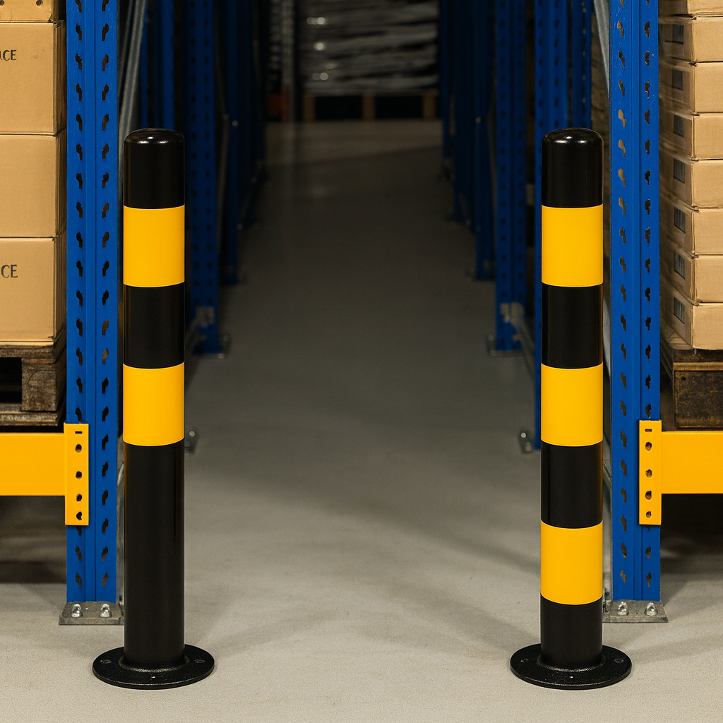 900mm High-Visibility Black & Yellow Steel Bollard – 60mm–193mm Diameter | Durable Traffic & Parking Safety Post