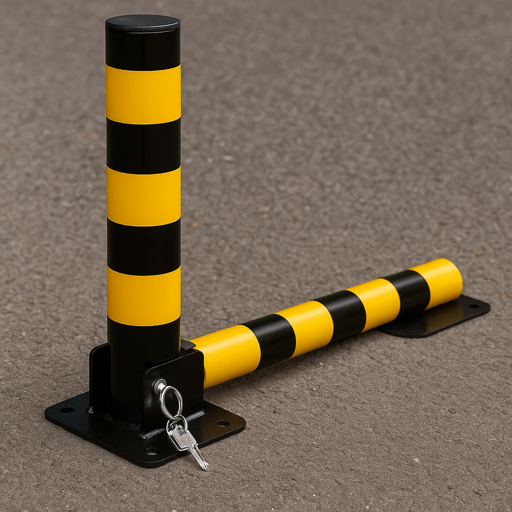 Secure & Space-Saving Fold-Down Parking Post with Spigot Base – Buried Installation